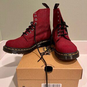 1460 Pascal Women's Glitter Boots in Cherry Red